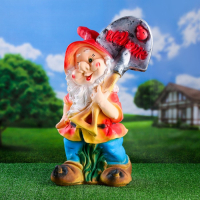 Садовая фигура "Гном с лопатой ВЕЛКОМ" 38х31х70см большой МИКС Садовая фигура "Гном с лопатой ВЕЛКОМ" 38х31х70см большой МИКС