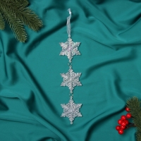 Украшение ёлочное "Снежинка подвесная" 23х5,5 см, прозрачный перелив