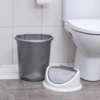 Ведро для мусора с подвижной крышкой «Виолет», 14 л, цвет серо-белый Ведро для мусора с подвижной крышкой «Виолет», 14 л, цвет серо-белый