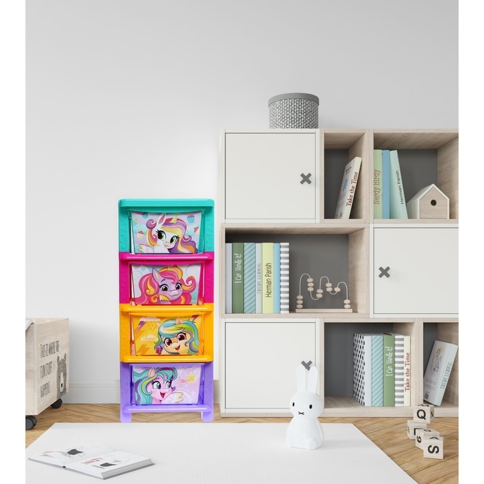 Комод &laquo;Радужные единорожки&raquo;, 4 секции