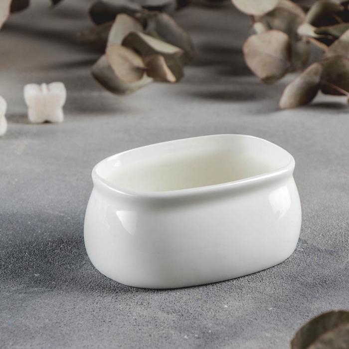 Подставка фарфоровая для порционного сахара Wilmax, 150 мл, 9&times;6,5&times;4,5, цвет белый