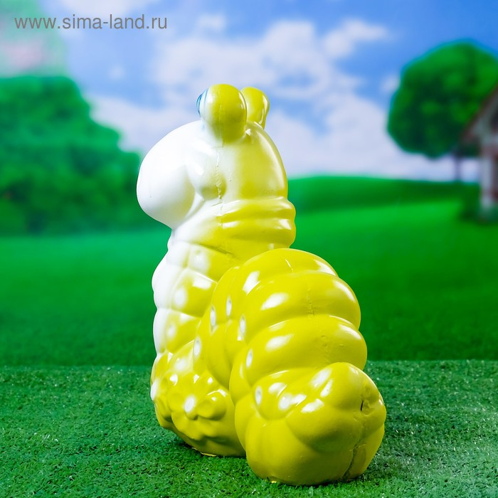 Садовая фигура "Гусеница веселая" салатовая 32х32см