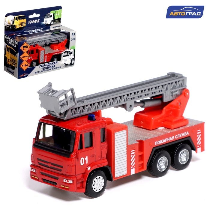 Грузовик металлический &laquo;КАМАЗ. Пожарная Служба&raquo;, 1:54, инерция