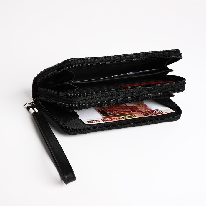 Кошелёк женский на молнии, цвет чёрный Кошелёк женский на молнии, цвет чёрный