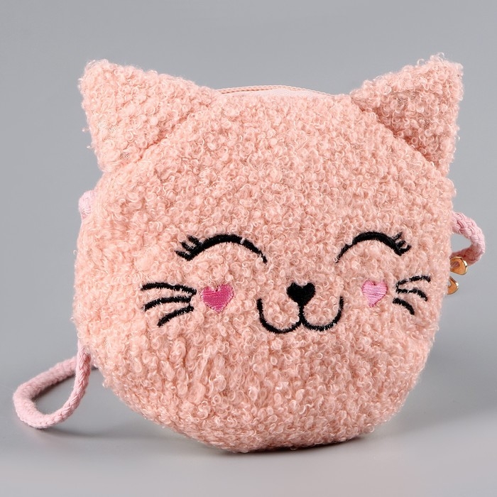 Сумка детская мягкая Сумка детская мягкая "Котёнок", 15*13 см, цвет розовый