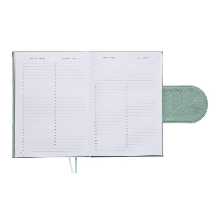 Ежедневник недатированный A5, 160 листов, deVENTE.Contea, твёрдая обложка из искусственной кожи с поролоном, блок 70 г/м2, бирюзовый