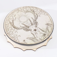 Шаманский бубен "Олень с ветвистыми рогами" с колотушкой 5х25х25 см Шаманский бубен "Олень с ветвистыми рогами" с колотушкой 5х25х25 см