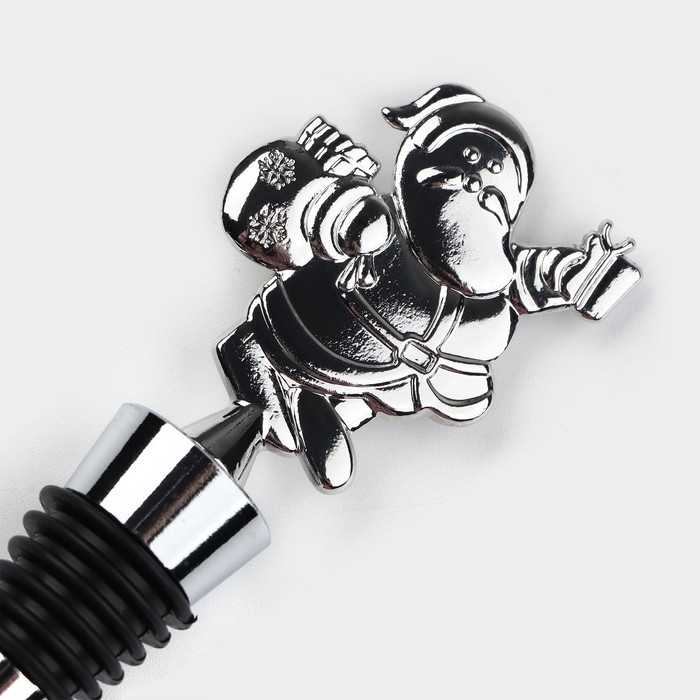 Пробка для бутылки Доляна &laquo;Дедушка Мороз&raquo;, цвет серебристый