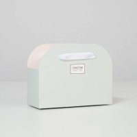 Коробка для цветов складная, мятная &laquo;Счастье ждёт тебя&raquo;, 17 &times; 13 &times; 7 см