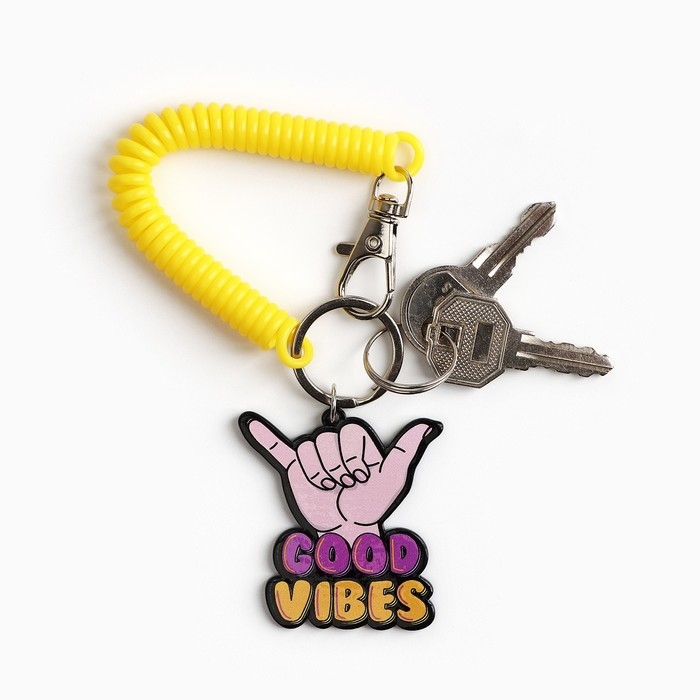 Брелок для ключей на резинке &laquo;Good vibes&raquo;, 4.5 х 5 см