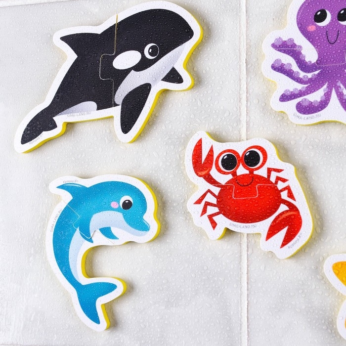 Мягкий пазл для малышей &laquo;Морские животные&raquo;, 5 пазлов, Крошка Я