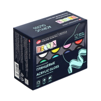 Краска акриловая, набор 12 цветов х 20 мл, ЗХК Decola, глянцевые, 2941116 Краска акриловая, набор 12 цветов х 20 мл, ЗХК Decola, глянцевые, 2941116