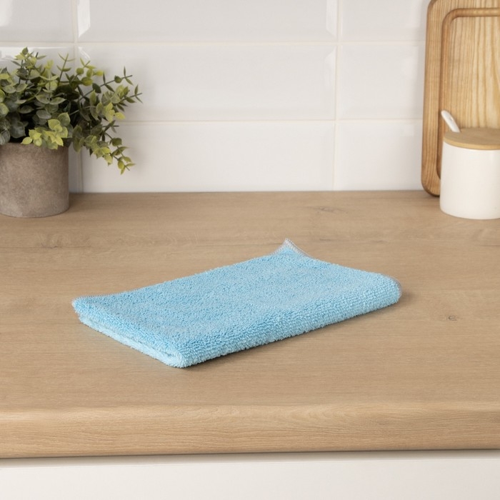 Тряпка для пола Raccoon, 250 г/м², 50×30 см, микрофибра, с оверлоком, 1 шт, цвет голубой Тряпка для пола Raccoon, 250 г/м², 50×30 см, микрофибра, с оверлоком, 1 шт, цвет голубой