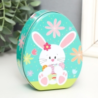 Шкатулка металл яйцо "Зайчик с охапкой раскрашенных яиц" 11,7х9,2х4,5 см Шкатулка металл яйцо "Зайчик с охапкой раскрашенных яиц" 11,7х9,2х4,5 см