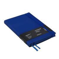 Ежедневник недатированный Western A5, 136 листов в линейку, кожзам, синий, синий срез, с резинкой, 2 ляссе, перфорированные уголки