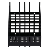 Лоток для бумаг cборный, вертикальный, LINE, 4 отделения, чёрный