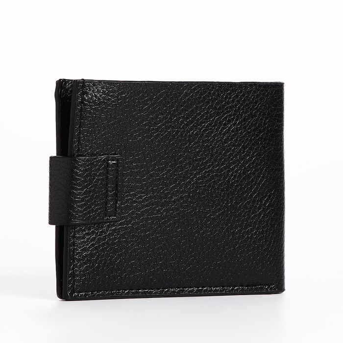 Портмоне мужское на магните, отдел для купюр, для карт, для монет, цвет чёрный