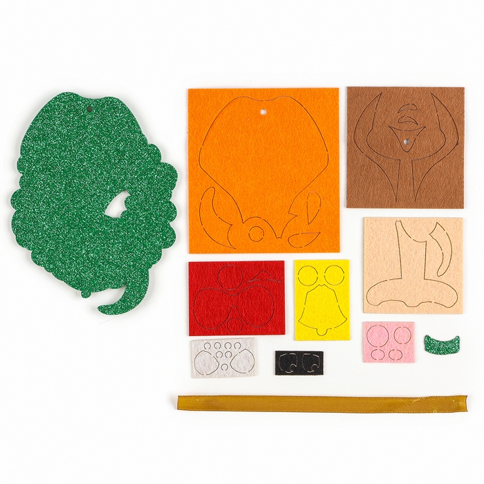 Подвеска из фетра на новый год своими руками &laquo;Змея с венком&raquo;, новогодний набор для творчества