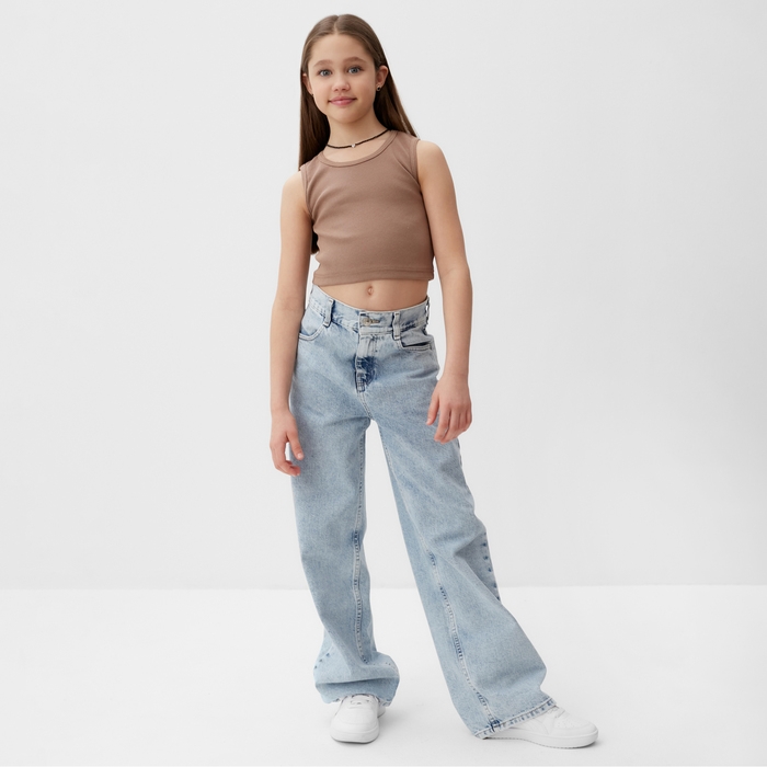 Топ для девочки MINAKU, цвет коричневый, рост 116 см