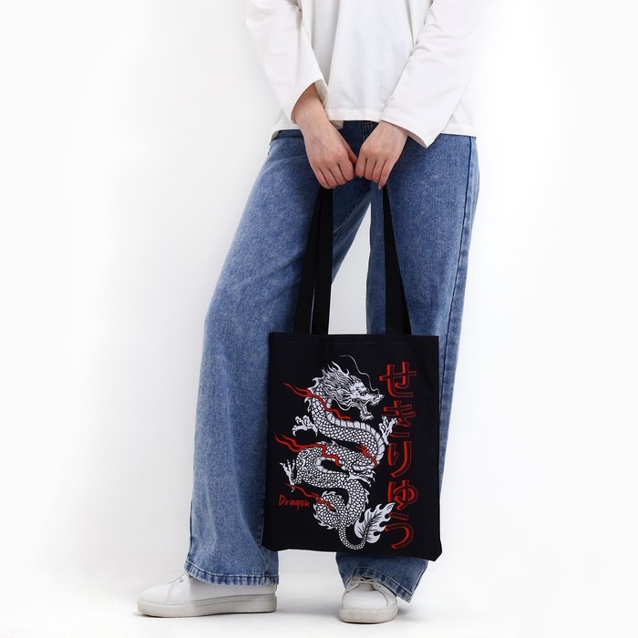 Шопер «Дракон» 35 х 0,5 х 40, отд без молнии, без подклада, чёрный Шопер «Дракон» 35 х 0,5 х 40, отд без молнии, без подклада, чёрный