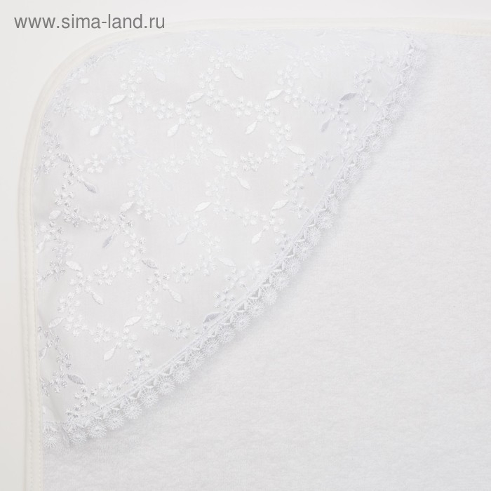 Полотенце уголок для крещения, размер 100х110 см, цвет белый