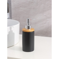 Набор аксессуаров для ванной комнаты SAVANNA «Натура», 2 предмета (дозатор 400 мл, стакан, на подставке), цвет чёрный Набор аксессуаров для ванной комнаты SAVANNA «Натура», 2 предмета (дозатор 400 мл, стакан, на подставке), цвет чёрный