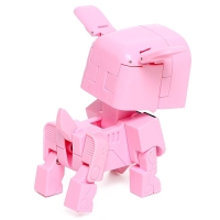 Робот-часы &laquo;Щенок&raquo;, трансформируется в будильник, работает от батареек, цвет розовый