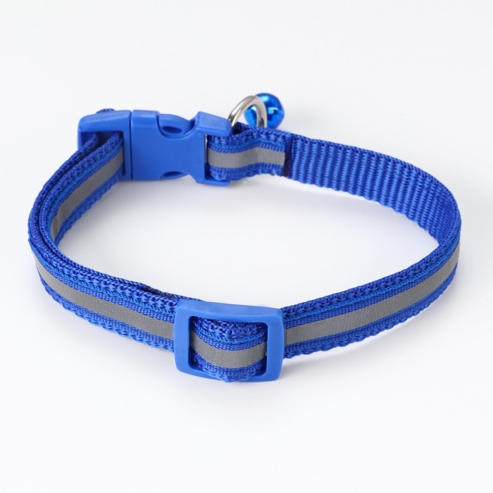 Ошейник двухслойный с фастексом и светоотражающей полосой, 30 х1,5 см, синий Ошейник двухслойный с фастексом и светоотражающей полосой, 30 х1,5 см, синий