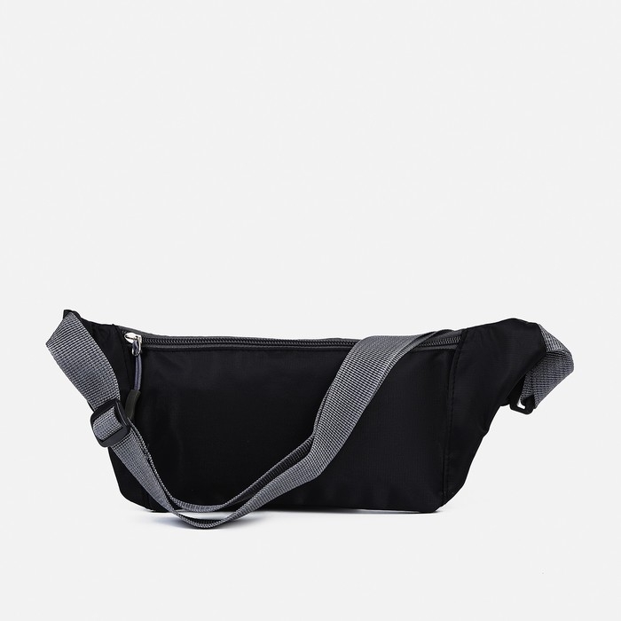 Поясная сумка на молнии, наружный карман, разъем для USB, цвет чёрный Поясная сумка на молнии, наружный карман, разъем для USB, цвет чёрный