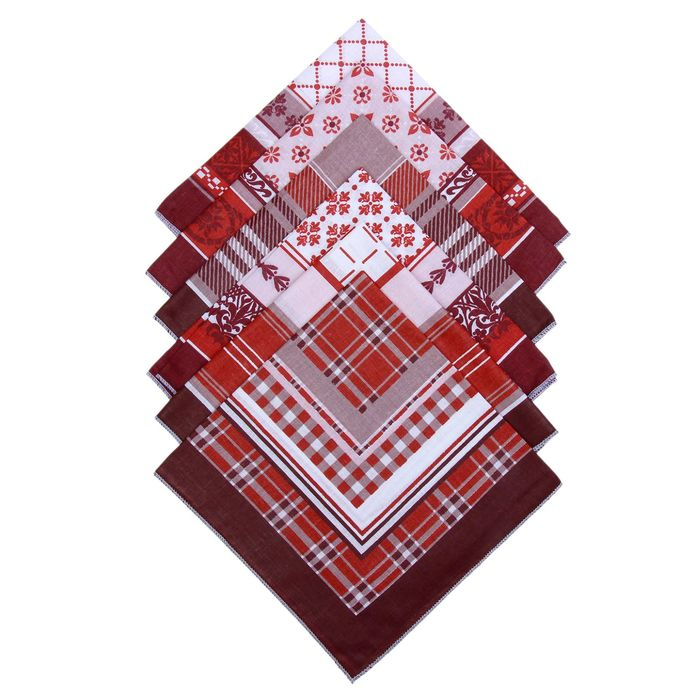 Мужские носовые платки Мужские носовые платки "Этель" размер 30х30 см, (набор 12 шт,) цвет коричневый, рисунок МИКС