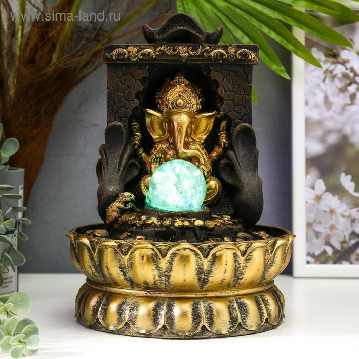 Фонтан настольный от сети, подсветка Фонтан настольный от сети, подсветка "Ганеша у арки" 28х20,5х20,5 см