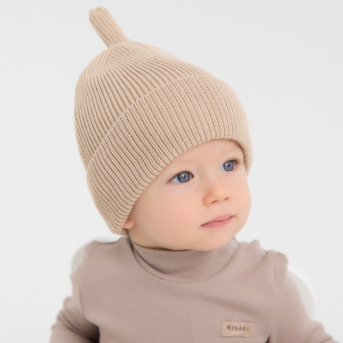 Шапка детская MINAKU  р-р 46-48, цвет бежевый