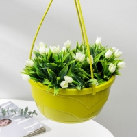 Кашпо для цветов подвесное с прикорневым поливом &laquo;Мальва&raquo;, 4,7 л, цвет фисташковый