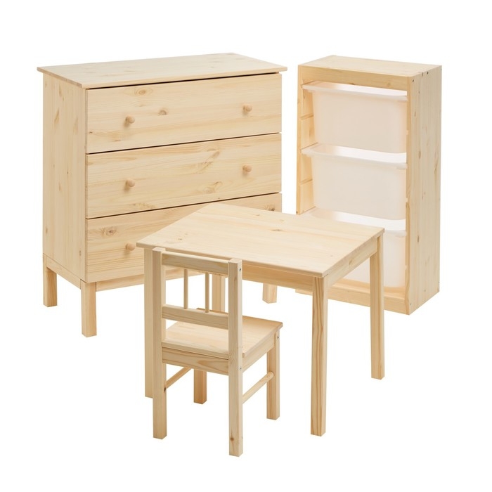 Стол и стул набор SVALA, Массив сосны