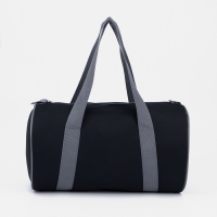 Сумка спортивная на молнии, без подкладки, длинный ремень, средний размер, цвет чёрный/серый Сумка спортивная на молнии, без подкладки, длинный ремень, средний размер, цвет чёрный/серый