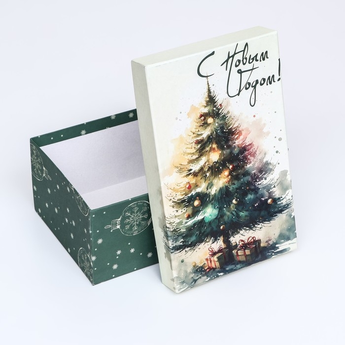 Коробка прямоугольная "Елка новогодняя" ,27 &times; 17 &times; 11 см