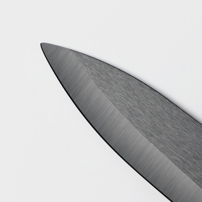 Нож кухонный керамический Magistro Black, лезвие 12,5 см, ручка soft-touch, цвет чёрный Нож кухонный керамический Magistro Black, лезвие 12,5 см, ручка soft-touch, цвет чёрный