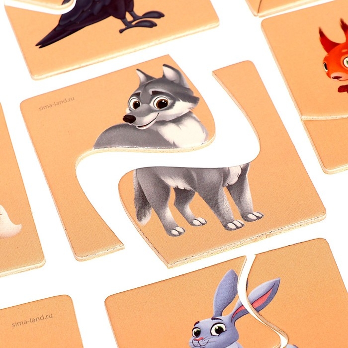 Пазлы для детей. Картинки половинки &laquo;Лесные животные&raquo;