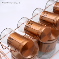 Набор банок стеклянных для сыпучих продуктов &laquo;Стиль&raquo;, 28&times;12&times;31 см, на подставке, 8 шт, цвет бронзовый