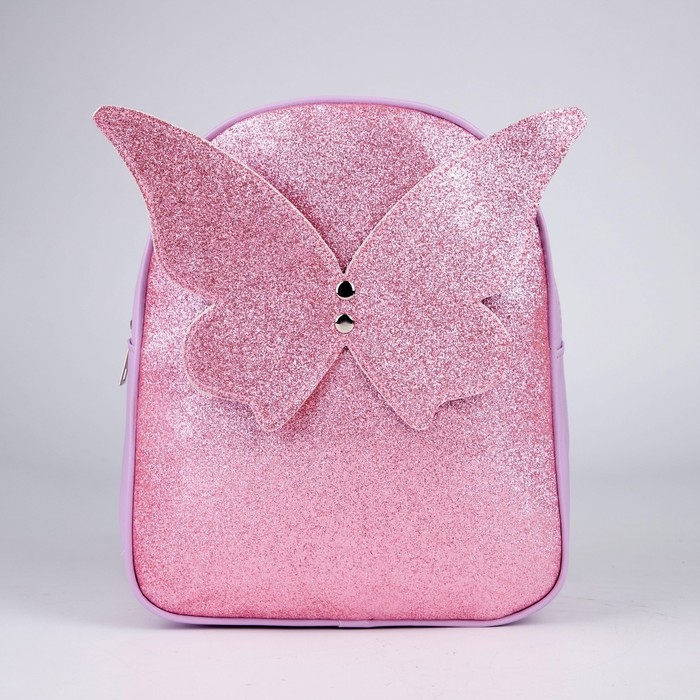 Рюкзак детский для девочки с блестками  &laquo;Бабочка&raquo;, съемные элементы, 27х23х10 см