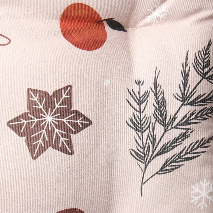 Сидушка Этель "Новогодние украшения" 42х42 см, 100% хл, саржа 190 г/м2