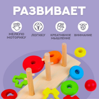 Пирамидка логическая &laquo;Цветочки и кружочки&raquo;