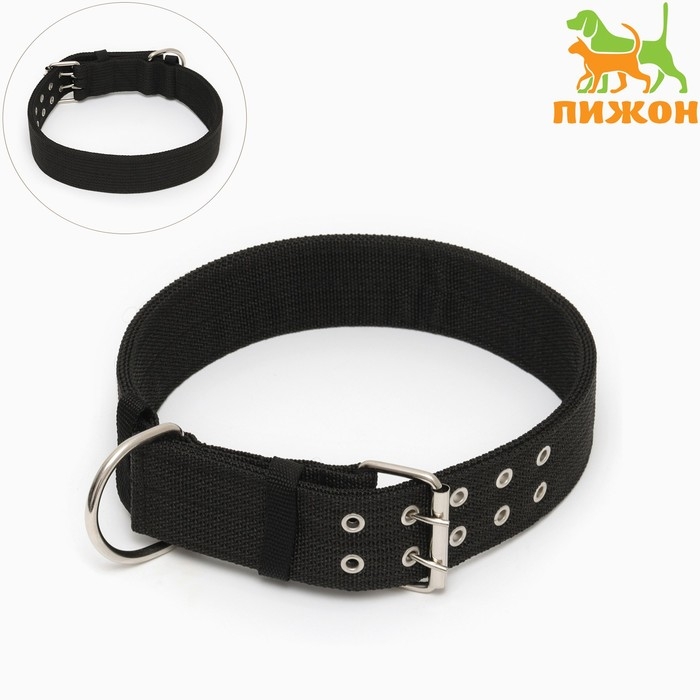 Ошейник четырехслойный, 80 х 4,9 см, ОШ 65-75 см, полиэстер, чёрный Ошейник четырехслойный, 80 х 4,9 см, ОШ 65-75 см, полиэстер, чёрный