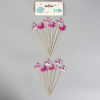 Шпажки &laquo;Фламинго&raquo;, в наборе 12 штук, цвета МИКС