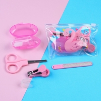 Набор маникюрный детский &laquo;Для Малышки&raquo;, 4 предмета: ножнички, книпсер, пилочка, щётка