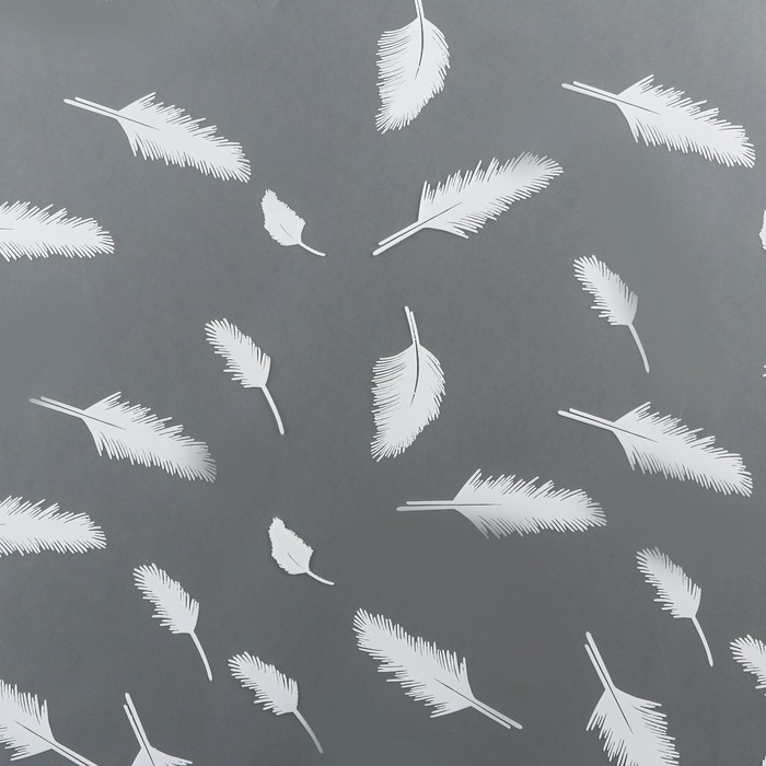 Пленка для цветов, матовая, Пленка для цветов, матовая,"Перья", белый, 0,6 х 9м ±5%