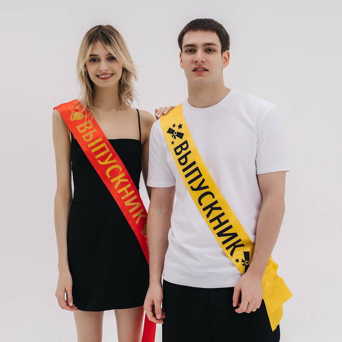 Карнавальный набор &laquo;Выпускник&raquo;, 3 предмета: лента красная + булавка, ободок, фотобутафория