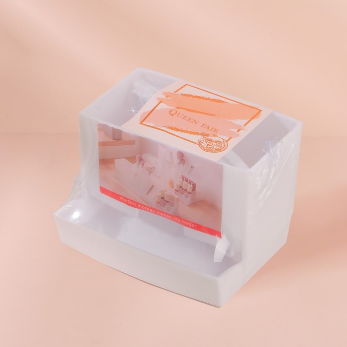 Органайзер для ватных палочек, с крышкой, 9 &times; 6,5 &times; 7,5 см, цвет белый