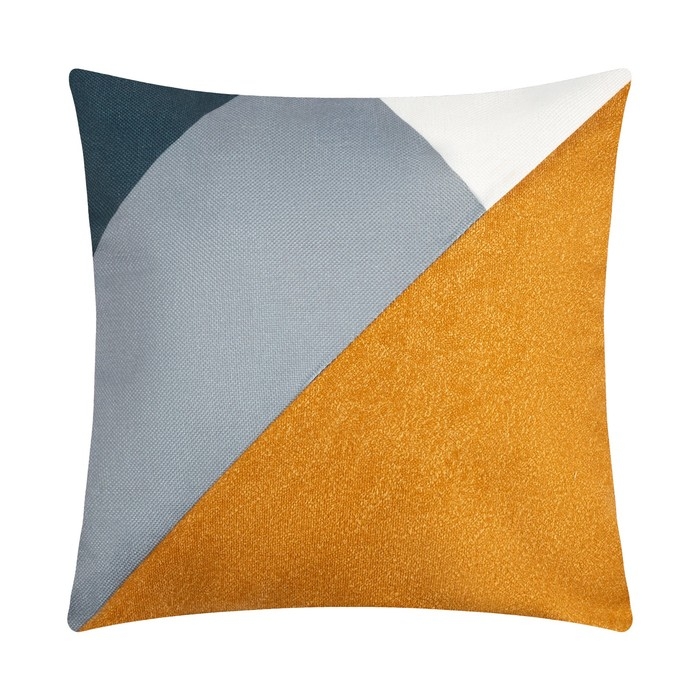 Наволочка декоративная Этель Геометрия цвет серый/желтый 45 х 45 см, 100% п/э Наволочка декоративная Этель Геометрия цвет серый/желтый 45 х 45 см, 100% п/э