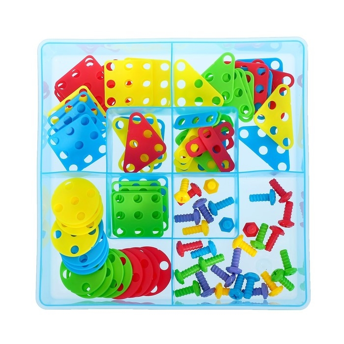 Конструктор &laquo;Болтовая мозаика: Транспорт&raquo;, с отвёрткой и основанием, 96 деталей